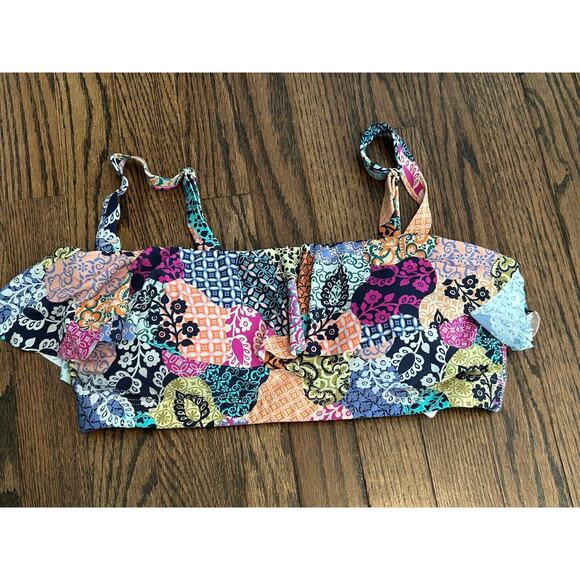 Artesands Salmagundi Multi Vermeer Bikini Top Size 14 Multicolored Ruffle NWT - Picture 3 of 14